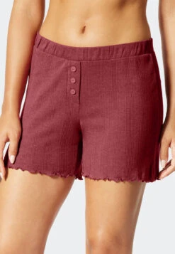Schiesser Pants Short Organic Cotton Openwork Decorative Buttons Berry - Mix & Relax 7 Schiesser Pants Short Organic Cotton Openwork Decorative Buttons Berry - Mix & Relax -Uni Style Shop hose kurz organic cotton ajouree zierknoepfe beere mix relax 176874 512 detail2