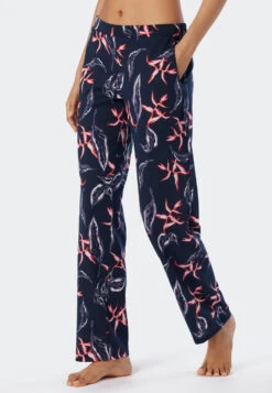 Schiesser Pants Long Modal Pockets Leaf Print Multicolor - Mix+Relax 6 Schiesser Pants Long Modal Pockets Leaf Print Multicolor - Mix+Relax -Uni Style Shop hose lang modal taschen blaetterprint multicolor mix relax 179268 904 detail2