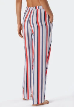 Schiesser Pants Long Weave Viscose Stripes Multicolored - Mix & Relax -Uni Style Shop hose lang web viskose streifen mehrfarbig mix relax 1 176866 913 back