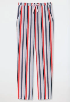 Schiesser Pants Long Weave Viscose Stripes Multicolored - Mix & Relax -Uni Style Shop hose lang web viskose streifen mehrfarbig mix relax 1 176866 913 detail1