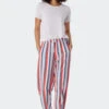 Schiesser Pants Long Weave Viscose Stripes Multicolored - Mix & Relax