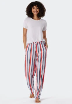 Schiesser Pants Long Weave Viscose Stripes Multicolored - Mix & Relax
