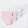 Schiesser Hipster Panties 3-pack Fine Rib Organic Cotton Soft Waistband Little Crowns Princess White/rosé - Girls World