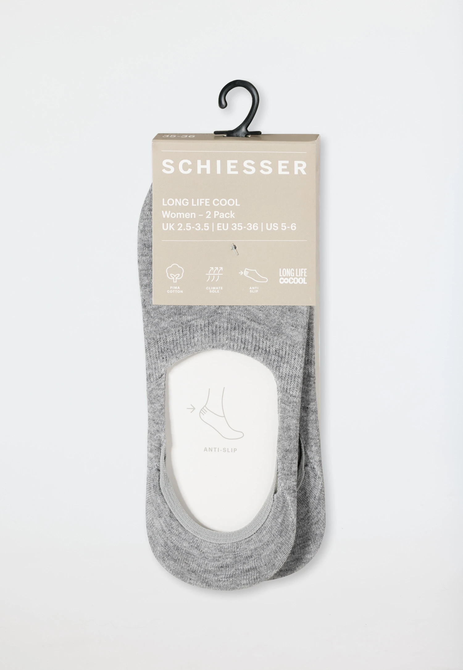 Schiesser Low Cut Socks 2-pack, Silver-gray Heather - Long Life Cool 3 Schiesser Low Cut Socks 2-pack, Silver-gray Heather - Long Life Cool - Image 3