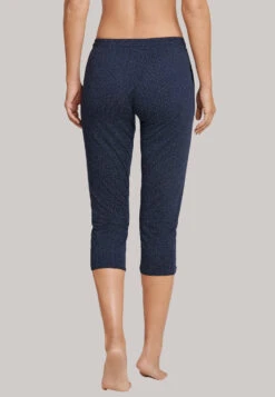 Schiesser Jersey Pants 3/4 Length Tulip Hem Midnight Blue Printed - Mix & Relax 8 Schiesser Jersey Pants 3/4 Length Tulip Hem Midnight Blue Printed - Mix & Relax -Uni Style Shop jerseyhose 3 4 lang tulpensaum nachtblau bedruckt mix relax 165670 804 back