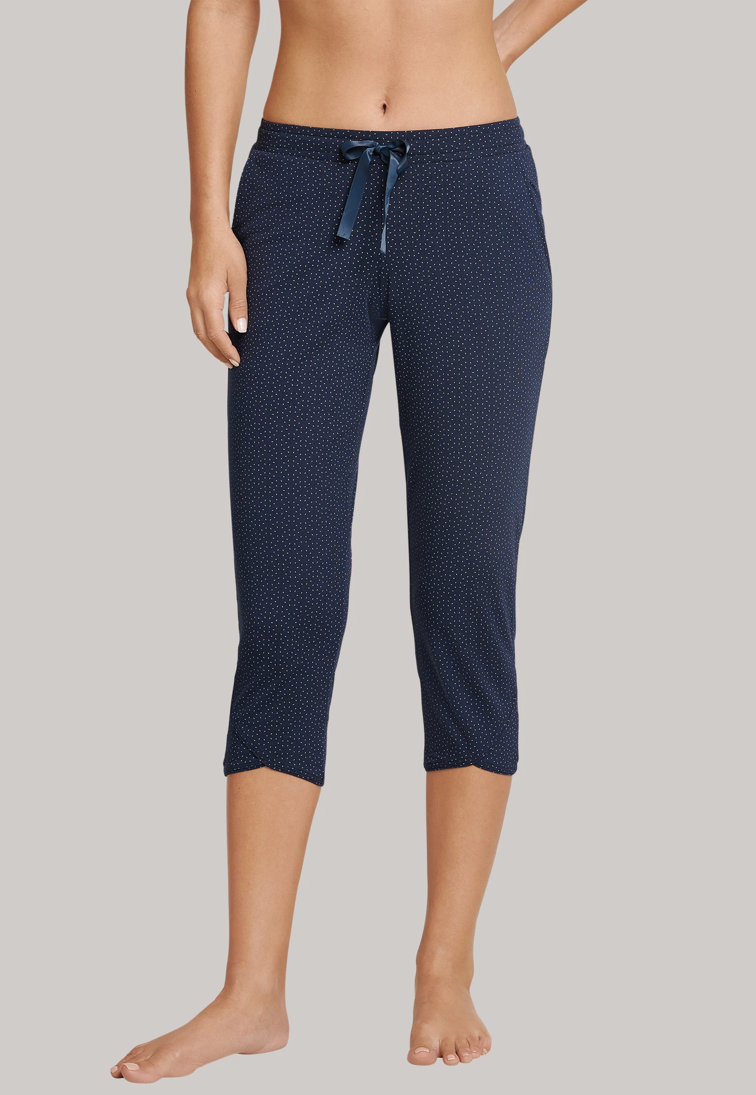 Schiesser Jersey Pants 3/4 Length Tulip Hem Midnight Blue Printed - Mix & Relax 1 Schiesser Jersey Pants 3/4 Length Tulip Hem Midnight Blue Printed - Mix & Relax