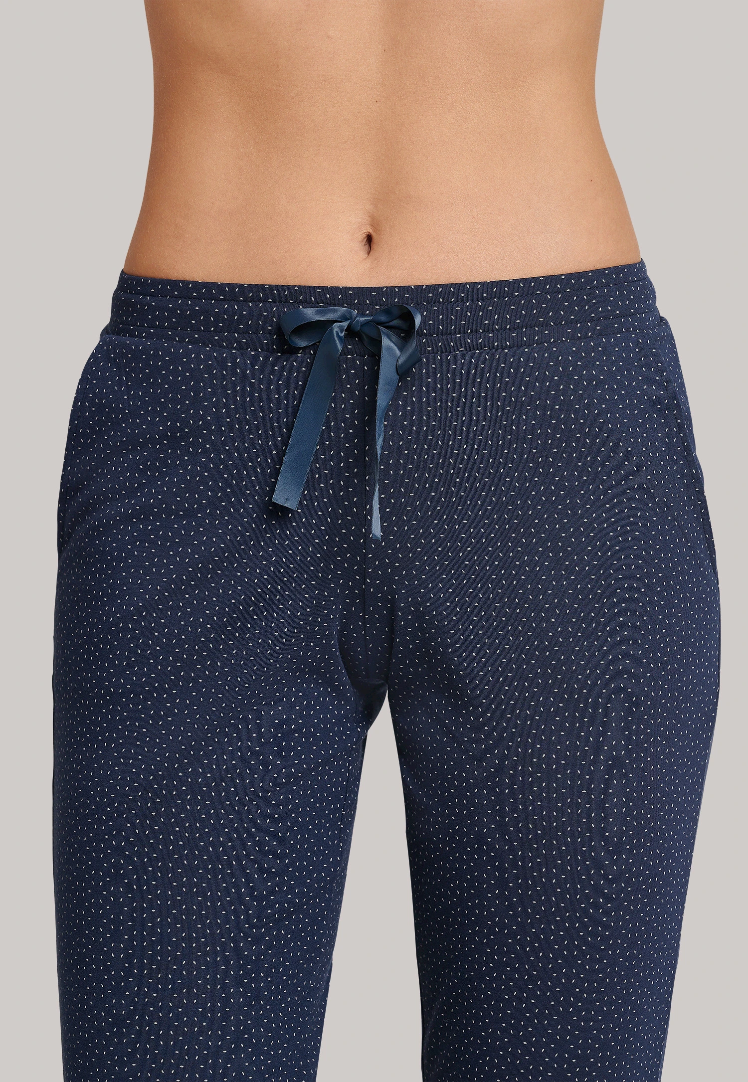 Schiesser Jersey Pants 3/4 Length Tulip Hem Midnight Blue Printed - Mix & Relax 2 Schiesser Jersey Pants 3/4 Length Tulip Hem Midnight Blue Printed - Mix & Relax - Image 2