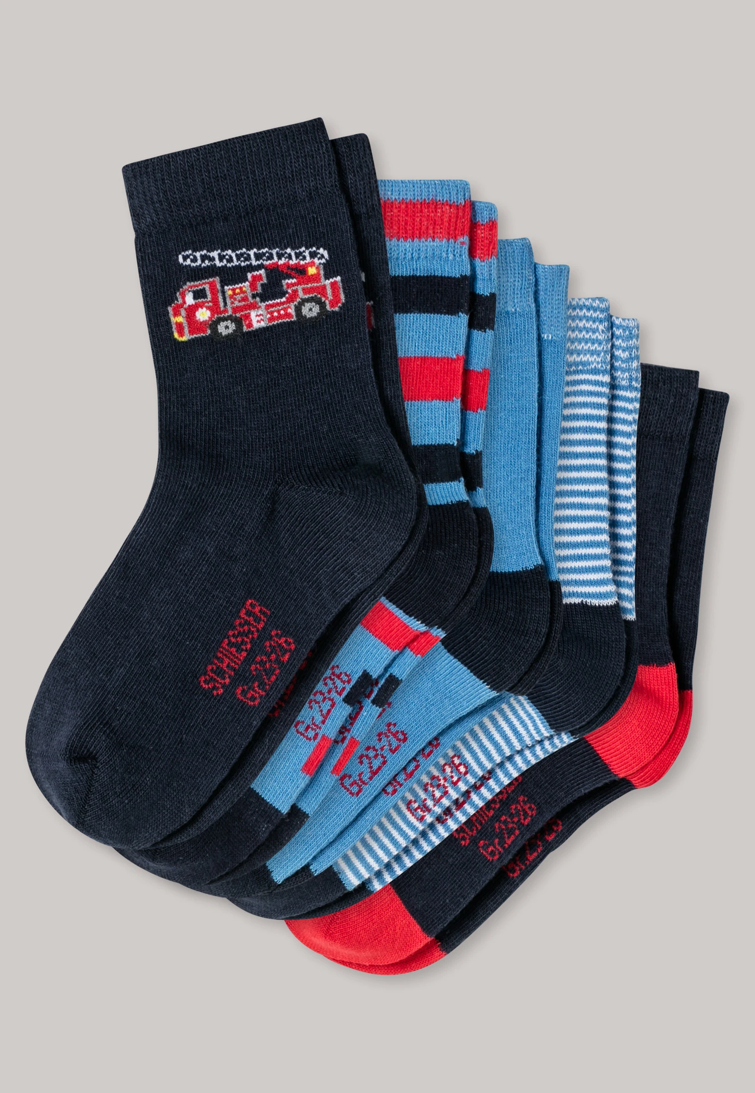 Schiesser Boys Socks 5-pack Multicolored - Feuerwehr 1 Schiesser Boys Socks 5-pack Multicolored - Feuerwehr