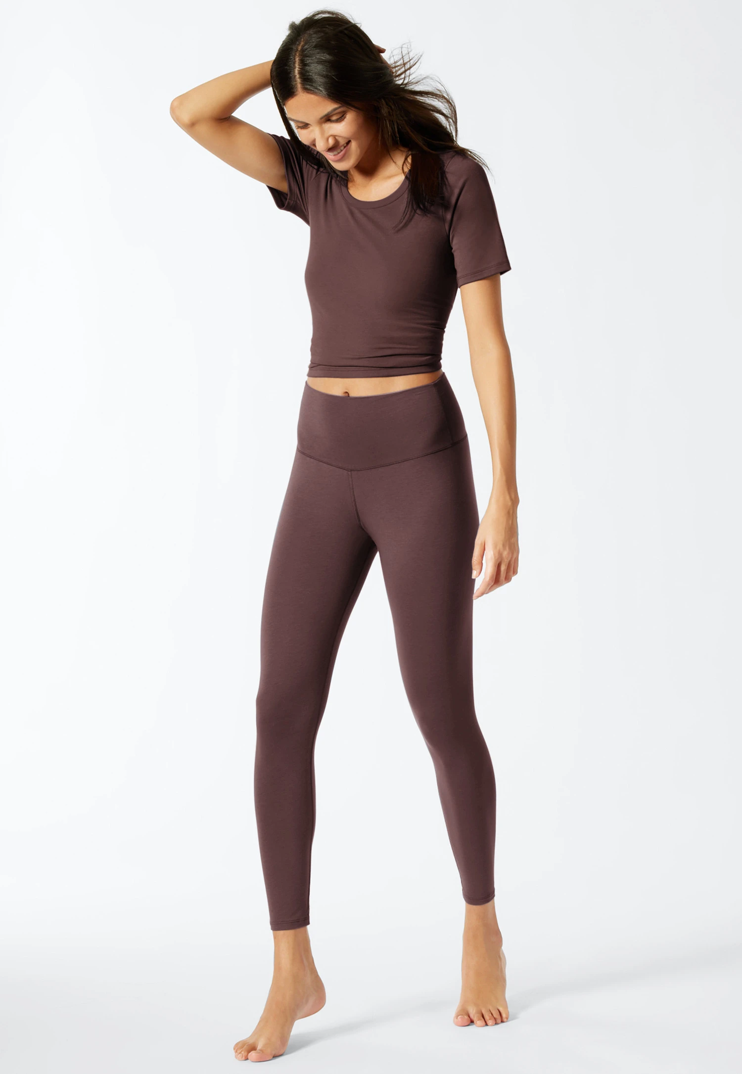 Schiesser Leggings In Aubergine - Revival Martina 3 Schiesser Leggings In Aubergine - Revival Martina - Image 3