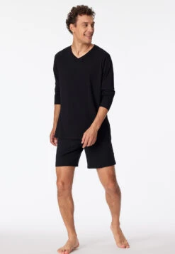 Schiesser Long Boxers Jersey Black - Mix & Relax 7 Schiesser Long Boxers Jersey Black - Mix & Relax -Uni Style Shop long boxer jersey schwarz mix relax 163848 000 front