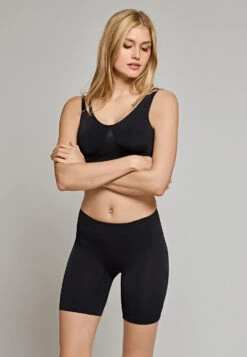 Schiesser Long Shorts Black - Seamless Light -Uni Style Shop longshorts schwarz seamless light 154481 000 front