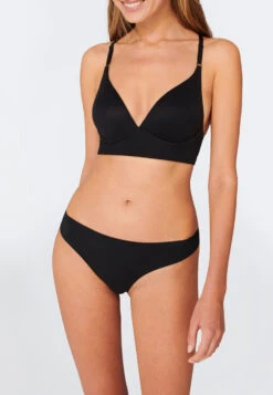 Schiesser Microfiber Lounge Bra Without Clasp Racerback Black - Mix & Relax Lounge