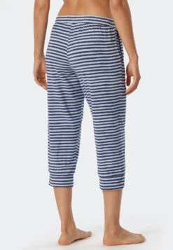 Schiesser Lounge Pants 3/4-length Modal Cuffs Stripes Multicolor - Mix+Relax -Uni Style Shop loungehose 3 4 lang modal buendchen streifen multicolor mix relax 179264 914 back