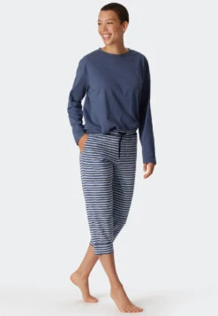 Schiesser Lounge Pants 3/4-length Modal Cuffs Stripes Multicolor - Mix+Relax