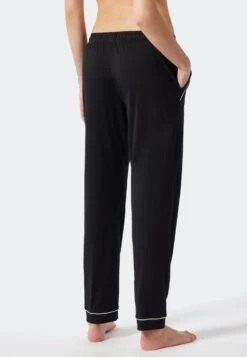 Schiesser Lounge Pants Long/extra-long Modal Piping Black - Mix & Relax -Uni Style Shop loungehose lang extra lang modal paspeln schwarz mix relax 1 178075 000 back