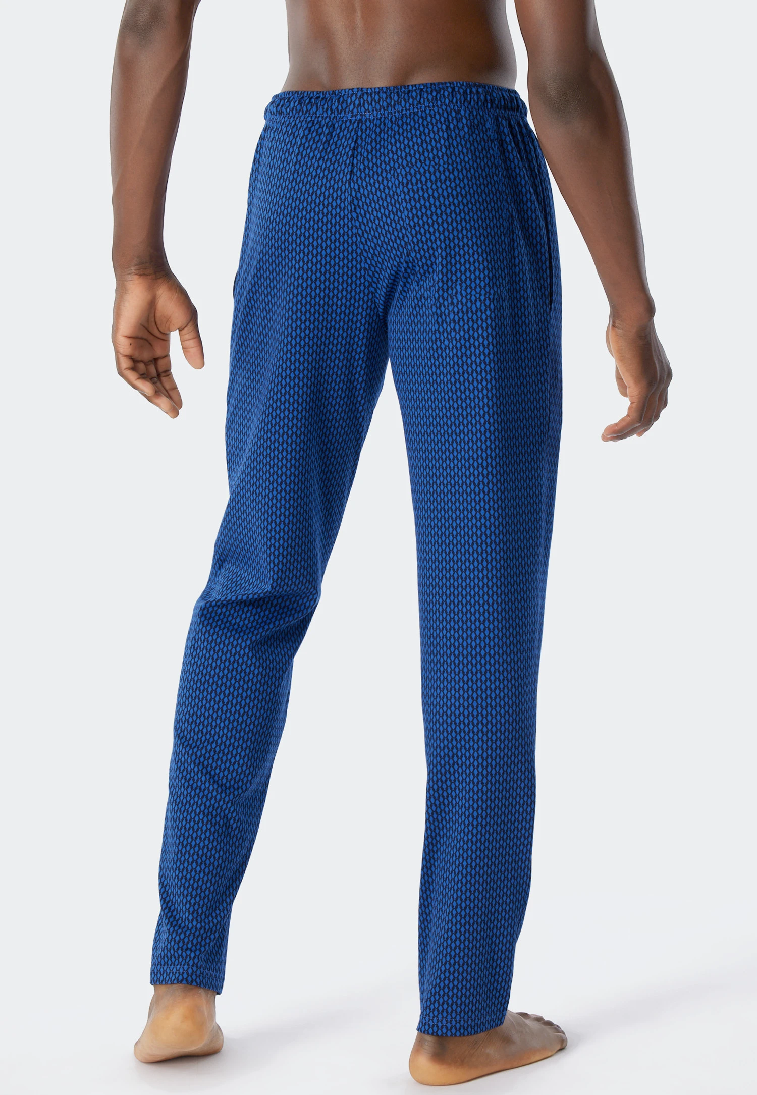 Schiesser Long Lounge Pants Fine Interlock Organic Cotton Patterned Aqua - Mix & Relax 3 Schiesser Long Lounge Pants Fine Interlock Organic Cotton Patterned Aqua - Mix & Relax - Image 3