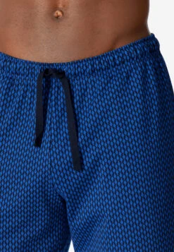 Schiesser Long Lounge Pants Fine Interlock Organic Cotton Patterned Aqua - Mix & Relax 6 Schiesser Long Lounge Pants Fine Interlock Organic Cotton Patterned Aqua - Mix & Relax -Uni Style Shop loungehose lang feininterlock organic cotton gemustert aqua mix relax 178945 833 detail3