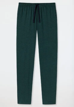 Schiesser Long Lounge Pants Fine Interlock Organic Cotton Patterned Dark Green - Mix & Relax 6 Schiesser Long Lounge Pants Fine Interlock Organic Cotton Patterned Dark Green - Mix & Relax -Uni Style Shop loungehose lang feininterlock organic cotton gemustert dunkelgruen mix relax 178945 702 detail1