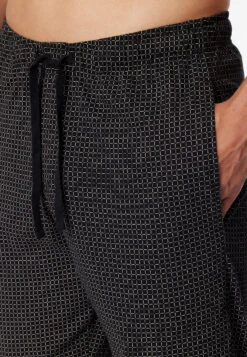 Schiesser Loung Pants Long Jersey Black Patterned - Mix & Relax -Uni Style Shop loungehose lang jersey schwarz gemustert mix relax 163840 006 detail3