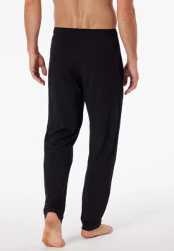 Schiesser Lounge Pants Long Jersey Black - Mix + Relax -Uni Style Shop loungehose lang jersey schwarz mix relax 163849 000 back