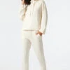 Schiesser Lounge Pants Long Lyocell Cuffs Cream - Mix & Relax Lounge