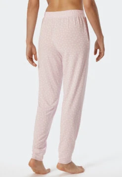 Schiesser Lounge Pants Long Modal Cuffs Powder Pink - Mix & Relax -Uni Style Shop loungehose lang modal buendchen powder pink mix relax 175481 534 back