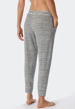 Schiesser Lounge Pants Long Modal Cuffs Black - Mix + Relax -Uni Style Shop loungehose lang modal buendchen schwarz mix relax 4 175481 915 back