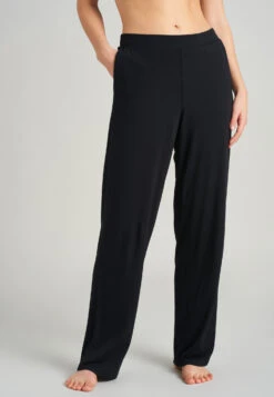 Schiesser Lounge Pants Long Modal Marlene Cut Black - Mix + Relax -Uni Style Shop loungehose lang modal marlene schnitt schwarz mix relax 175482 000 detail3