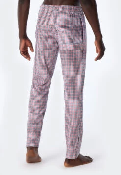 Schiesser Lounge Pants Long Organic Cotton Checked Red - Mix & Relax -Uni Style Shop loungehose lang organic cotton kariert rot mix relax 178941 500 back
