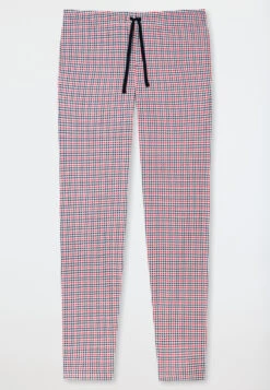 Schiesser Lounge Pants Long Organic Cotton Checked Red - Mix & Relax -Uni Style Shop loungehose lang organic cotton kariert rot mix relax 178941 500 detail1