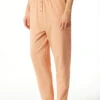 Schiesser Lounge Pants Long Tencel Sustainable Pockets Cuffs Decorative Buttons Peach - Lounge Refibra