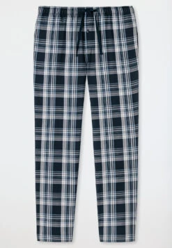 Schiesser Lounge Pants Long Woven Blue-white Plaid - Mix & Relax 7 Schiesser Lounge Pants Long Woven Blue-white Plaid - Mix & Relax -Uni Style Shop loungehose lang webware dunkelblau gemustert mix relax 1 163842 835 detail1