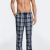 Schiesser Lounge Pants Long Woven Blue-white Plaid - Mix & Relax