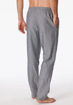 Schiesser Lounge Pants Long Woven Fabric Herringbone Black Pattern - Mix & Relax 9 Schiesser Lounge Pants Long Woven Fabric Herringbone Black Pattern - Mix & Relax -Uni Style Shop loungehose lang webware fischgrat schwarz gemustert mix relax 163852 006 back