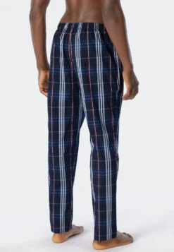 Schiesser Long Lounge Pants Woven Fabric Organic Cotton Checked Multicolored - Mix & Relax -Uni Style Shop loungehose lang webware organic cotton kariert mehrfarbig mix relax 178947 904 back