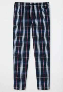 Schiesser Long Lounge Pants Woven Fabric Organic Cotton Checked Multicolored - Mix & Relax -Uni Style Shop loungehose lang webware organic cotton kariert mehrfarbig mix relax 178947 904 detail1
