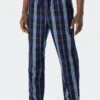 Schiesser Long Lounge Pants Woven Fabric Organic Cotton Checked Multicolored - Mix & Relax