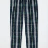 Schiesser Lounge Pants Long Woven Fabric Organic Cotton Checks Multicolored - Mix & Relax