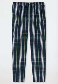 Schiesser Lounge Pants Long Woven Fabric Organic Cotton Checks Multicolored - Mix & Relax
