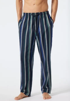 Schiesser Lounge Pants Long Woven Fabric Stripes Royal - Mix & Relax 6 Schiesser Lounge Pants Long Woven Fabric Stripes Royal - Mix & Relax -Uni Style Shop loungehose lang webware streifen royal mix relax 177977 819 detail2