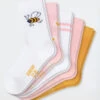 Schiesser Girls' Socks 5-pack Flowers Bee Multicolored - Biene