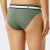 Schiesser Mini Bikini Bottoms Lined Striped Elastic Belt Khaki - California Dream