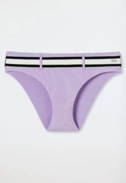 Schiesser Mini Bikini Bottoms Lined Striped Elastic Waistband Purple - California Dream -Uni Style Shop mini bikinislip gefuettert gestreifter elastikguertel lila california dream 177045 820 detail1