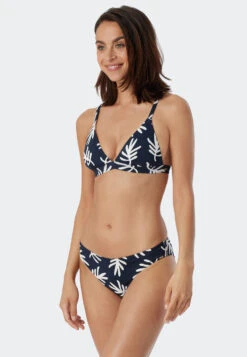 Schiesser Mini Bikini Bottoms Coral Dark Blue Patterned - Mix & Match Coral Life -Uni Style Shop mini bikinislip korallen dunkelblau gemustert mix match coral life 179202 835 front