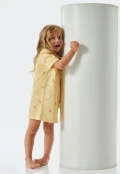 Schiesser Sleep Shirt Short-sleeved Organic Cotton Dragonflies Cat Vanilla - Cat Zoe