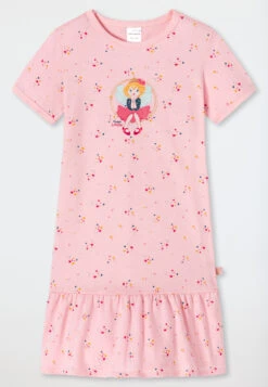 Schiesser Sleep Shirt Short-sleeved Organic Cotton Flounce Flowers Ballerina Pink - Princess Lillifee -Uni Style Shop nachthemd kurzarm organic cotton volant blumen ballerina rosa prinzessin lillifee 176727 503 detail1