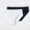 Schiesser Panties 2-pack Double Rib Dark Blue/ White - Long Life Rib