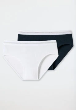 Schiesser Panties 2-pack Double Rib Dark Blue/ White - Long Life Rib