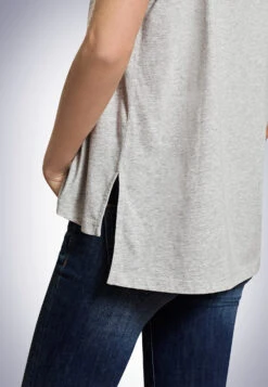 Schiesser Short-sleeved Polo Shirt, Heather Gray - Revival Carla