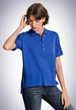 Schiesser Polo Shirt Short-sleeved Indigo - Revival Carla